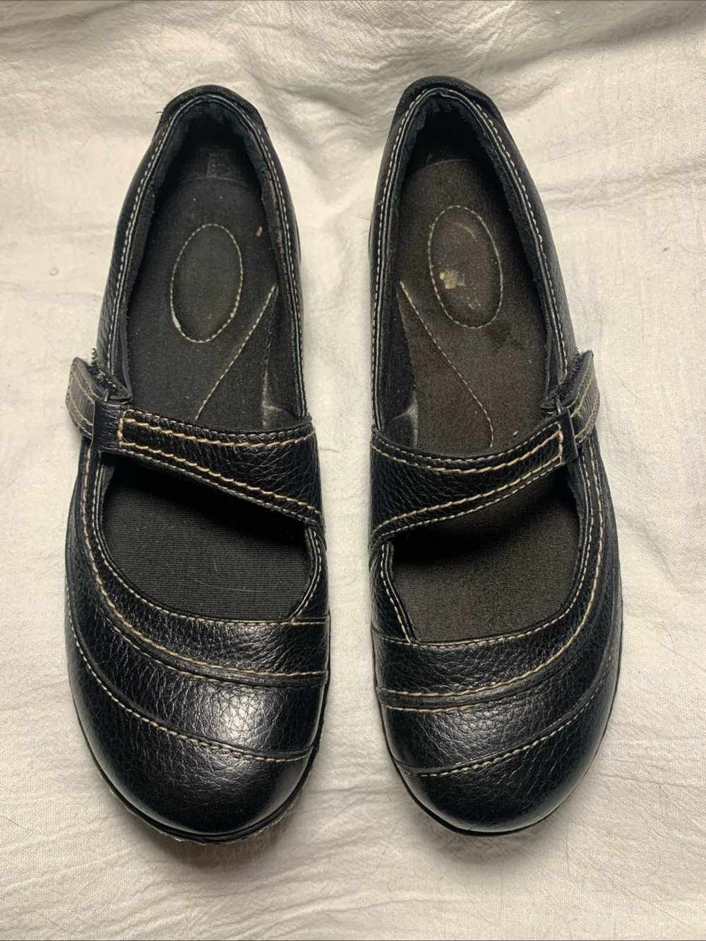 Clarks Bendables Womens Ashland Avenue Black Leather Mary Jane Shoes Size 7M